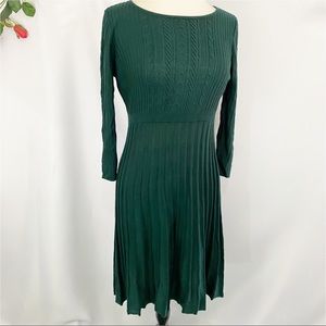 COPY - Calvin Klein Green Knit Dress Pleated